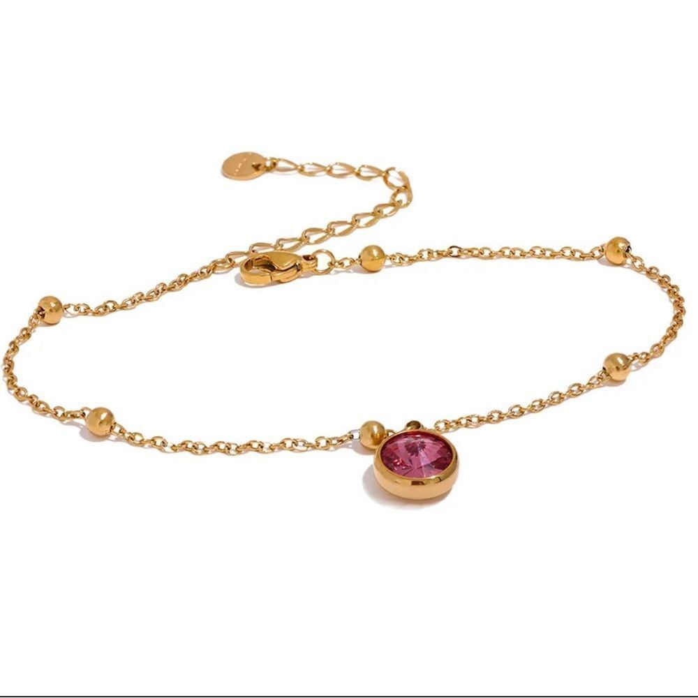 Beautiful Pink Gold Plated Anklet